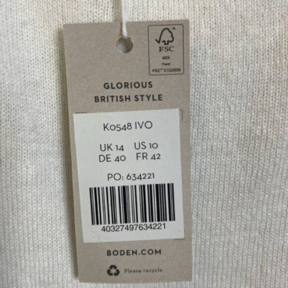 NWT Boden Square Neck Sweater in Cream - Picture 6 of 8